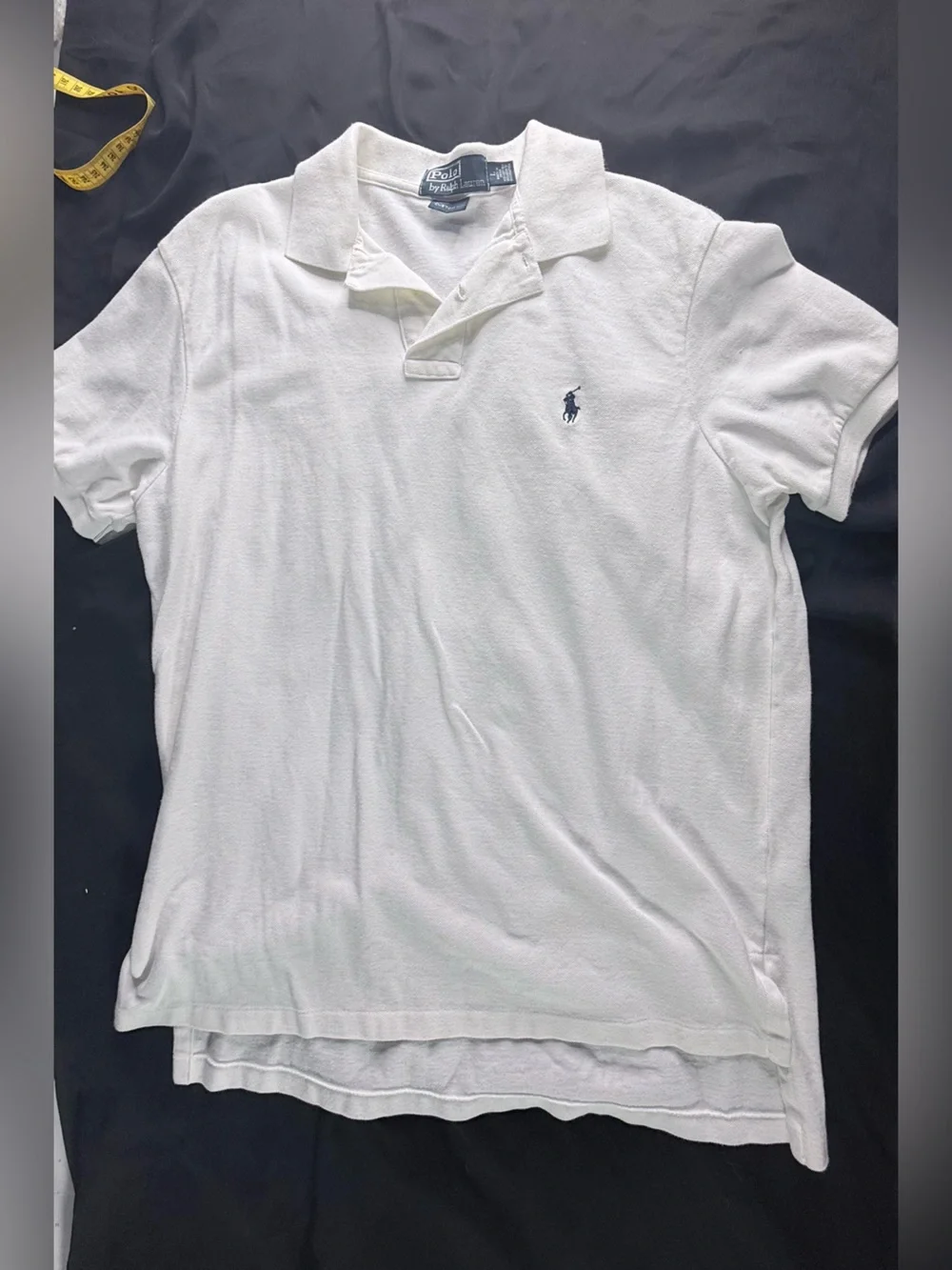 Ralph Lauren White Polo with Navy Pony Embroidery